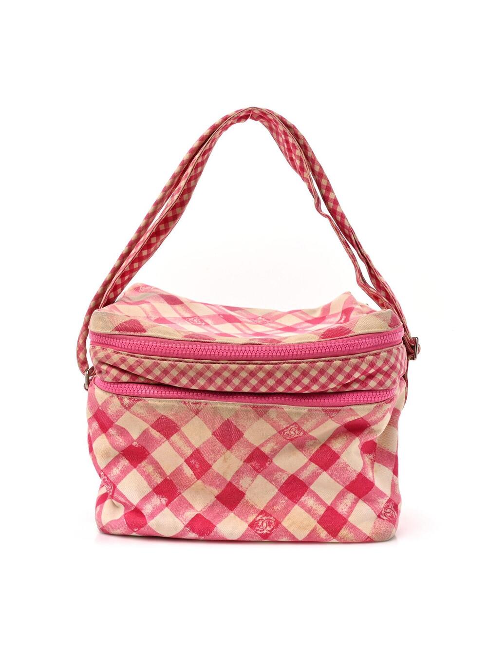 Chanel Canvas Gingham Printed Cc Lunch #339617C85B